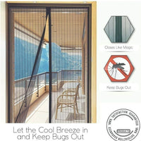 Door Curtain-Mesh Screen Net Home Magnetic Foldable Anti Mosquito Door Curtains (Pack of 2)